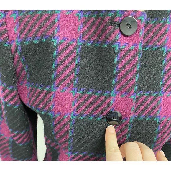 Vintage Karen Scott Petites women's blazer plaid button front size 4 - Picture 7 of 8